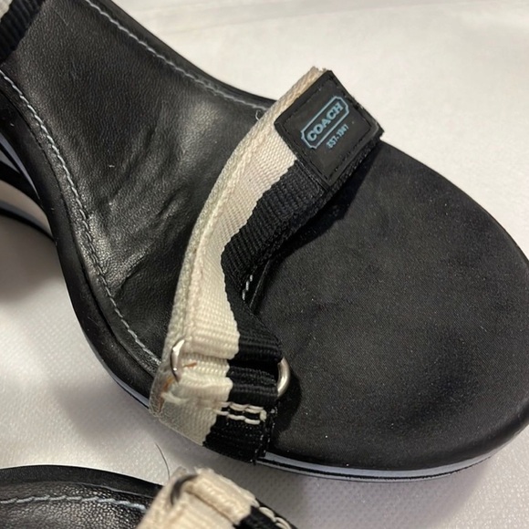 Coach Mylar Webbing Cut Out Wedge Sandals 9​ - Picture 5 of 7